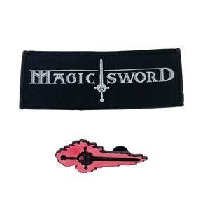 Magic Sword Band Iron or Sew On Patch and Sword Hat Lapel Pin
